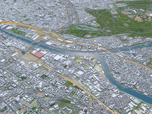 Paris city France 30km 3D Model