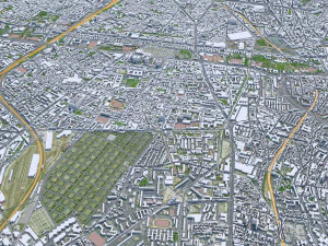Paris city France 30km 3D Model