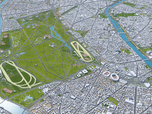 Paris city France 30km Model 3D