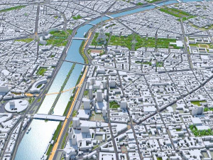 Paris city France 30km 3D Model