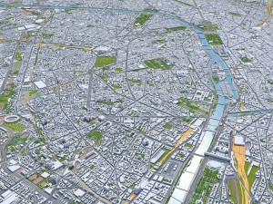 Paris city France 30km Model 3D