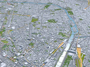 Paris city France 30km 3D Model