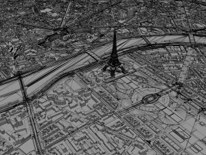 Paris city France 30km 3D Model