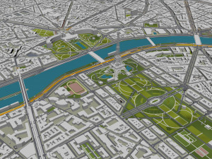 Paris city France 30km Model 3D