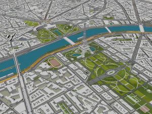 Paris city France 30km 3D Model