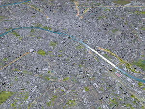 Paris city France 30km 3D Model