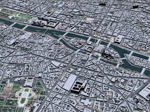 Paris city France 30km Model 3D