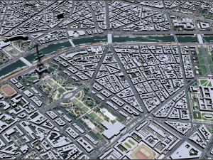 Paris city France 30km Model 3D