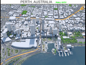 Perth city Australia 80km Modelo 3D