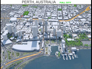 Perth stad Australi&euml; 80km 3D Model