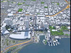 Perth city Australia 80km 3D Model