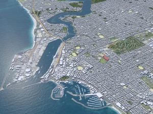 Perth city Australia 80km 3D Model