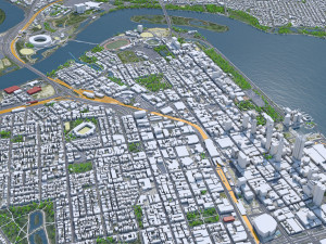 Perth city Australia 80km 3D Model