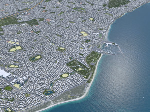 Perth city Australia 80km 3D Model