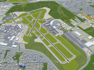 Perth city Australia 80km 3D Model