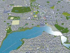 Perth city Australia 80km 3D Model