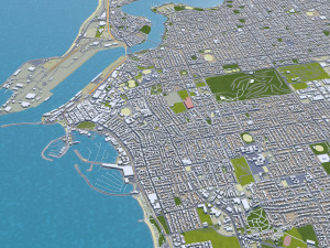Perth city Australia 80km 3D Model
