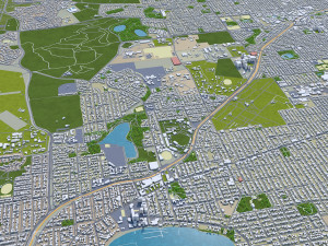 Perth city Australia 80km 3D Model
