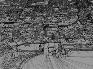 Perth city Australia 80km 3D Model
