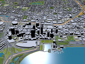 Perth city Australia 80km 3D Model