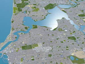 Perth city Australia 80km 3D Model