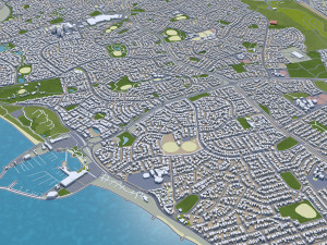 Perth city Australia 80km 3D Model