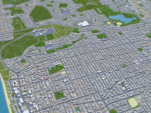 Perth city Australia 80km 3D Model