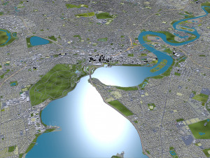 Perth city Australia 80km 3D Model