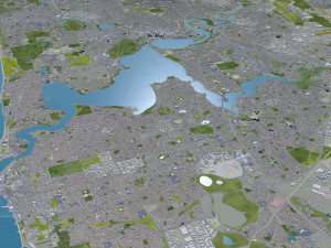 Perth city Australia 80km 3D Model