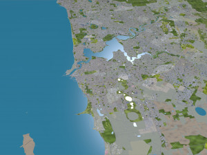 Perth city Australia 80km 3D Model