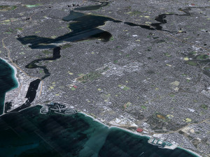 Perth city Australia 80km 3D Model