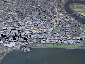 Perth city Australia 80km 3D Model