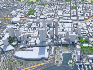 Perth city Australia 80km 3D Model