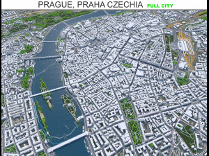Prague city Praha Czechia 50km 3D Model