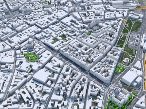 Prague city Praha Czechia 50km 3D Model