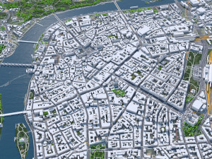 Prague city Praha Czechia 50km 3D Model