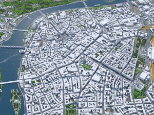 Prague city Praha Czechia 50km 3D Model