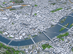 Prague city Praha Czechia 50km 3D Model