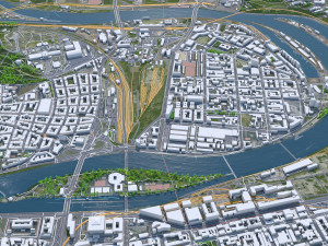 Prague city Praha Czechia 50km 3D Model