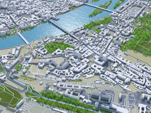 Prague city Praha Czechia 50km 3D Model
