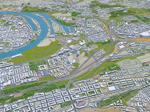 Prague city Praha Czechia 50km 3D Model