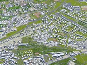 Prague city Praha Czechia 50km 3D Model