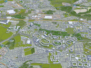 Prague city Praha Czechia 50km 3D Model