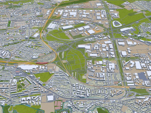 Prague city Praha Czechia 50km 3D Model