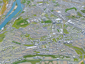 Prague city Praha Czechia 50km 3D Model