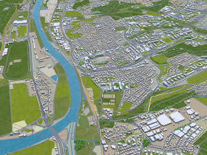 Prague city Praha Czechia 50km 3D Model