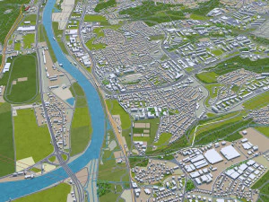 Prague city Praha Czechia 50km 3D Model