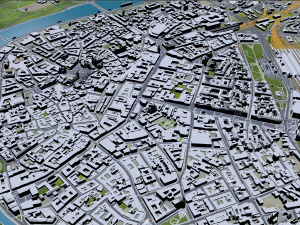 Prague city Praha Czechia 50km 3D Model