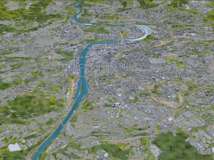 Prague city Praha Czechia 50km 3D Model