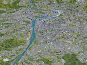 Prague city Praha Czechia 50km 3D Model